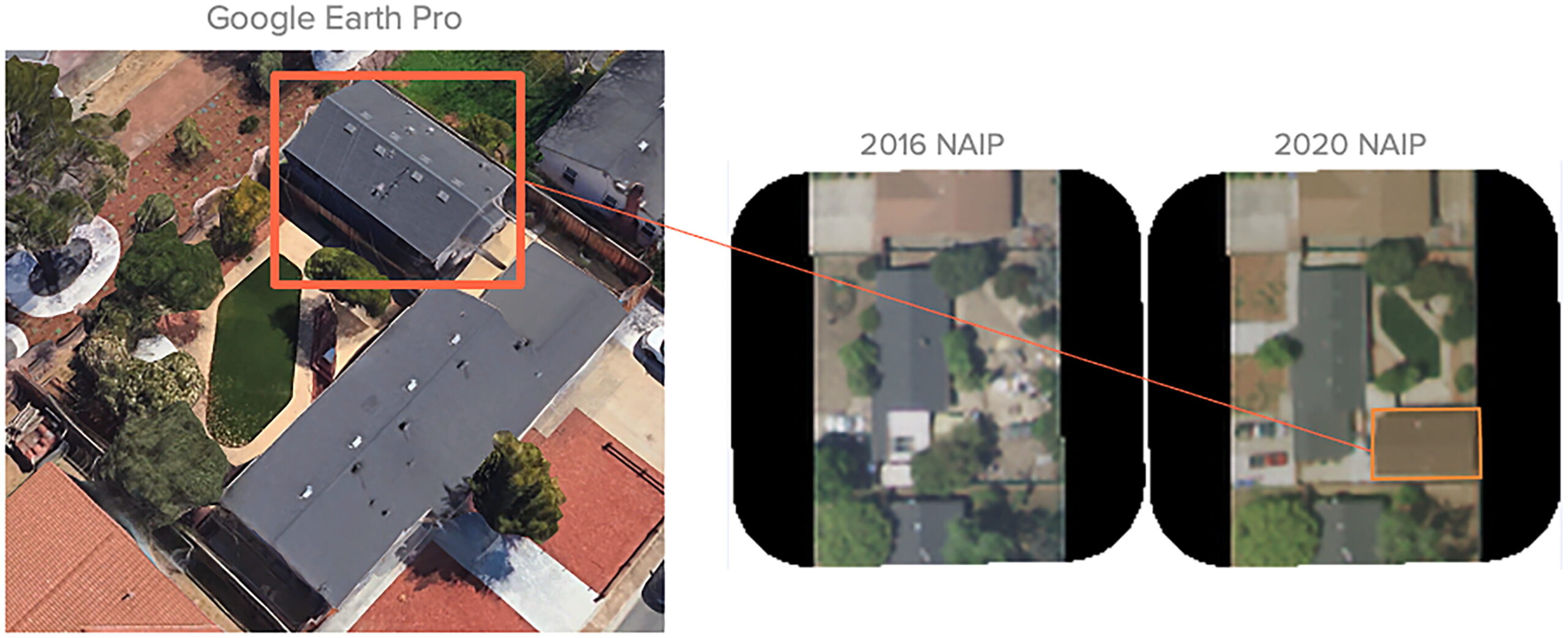 Figure 2 shows satellite imagery demonstrating the existence of ADUs in San Jose, California. 